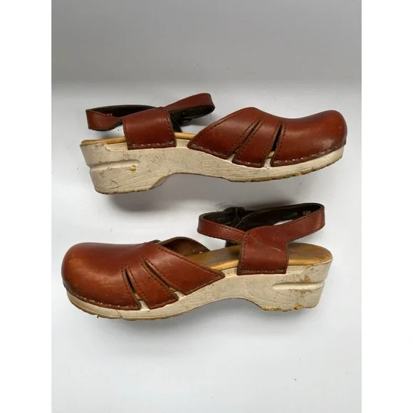 Sanita Rust Leather Clogs Women’s Size 39 - Picture 5 of 6